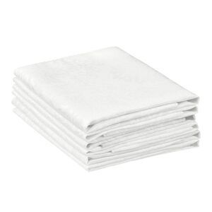 6 Pack Polyester Napkins, Printed Floral Napkins 19x19Inch White